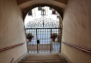 ヨーロッパのロートアイアン製門扉写真